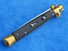 New 11" Italian Style "Mafia Godfather" Stiletto blackHorn handles 