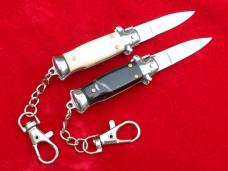 New 3-3/4" Italian wasp body Stiletto keychain knife set Ivory &Horn II