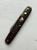 E. Weck & Son NY USA 3-3/8" Jigged Bone Double w/Tip Bolsters 1910-1925 RARE File Pen Blade REPAIR