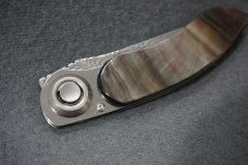+ RARE LONE WOLF PAUL PRESTO KNIFE LIMITED EDITION DAMASCUS BLADE / MOTHER OF PEARL HANDLE SCALES+