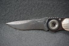 + RARE LONE WOLF PAUL PRESTO KNIFE LIMITED EDITION DAMASCUS BLADE / MOTHER OF PEARL HANDLE SCALES+