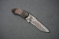 + RARE LONE WOLF PAUL PRESTO KNIFE LIMITED EDITION DAMASCUS BLADE / MOTHER OF PEARL HANDLE SCALES+