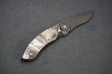 + RARE LONE WOLF PAUL PRESTO KNIFE LIMITED EDITION DAMASCUS BLADE / MOTHER OF PEARL HANDLE SCALES+