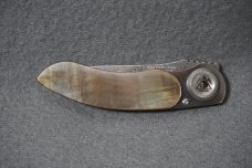 + RARE LONE WOLF PAUL PRESTO KNIFE LIMITED EDITION DAMASCUS BLADE / MOTHER OF PEARL HANDLE SCALES+