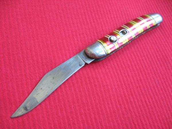 Vintage Imperial Hammer Brand Candy Stripe Utility Jack U.S.A. Switchblade Knife