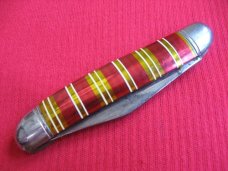 Vintage Imperial Hammer Brand Candy Stripe Utility Jack U.S.A. Switchblade Knife