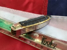 Bulldog Brand 5 Blade Knife w/ Green Bone Handles -NOS & NM