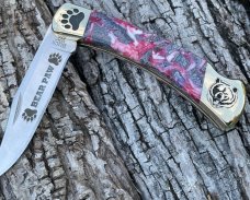 BUCK 110 ** YELLOWHORSE CUSTOM BEAR PAW FOLIDNG HUNTER