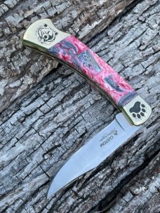 BUCK 110 ** YELLOWHORSE CUSTOM BEAR PAW FOLIDNG HUNTER