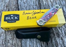 BUCK 110 ** YELLOWHORSE CUSTOM BEAR PAW FOLIDNG HUNTER