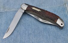 ROMO (Rosenbaum^Mogul) 2 Blade Folding Hunter Japan Early 60's Mint Jigged Bone