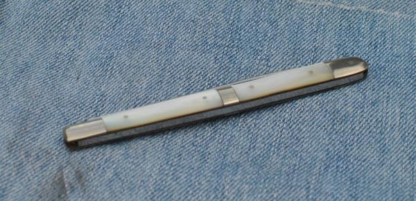 Ed. Wusthof Trident Werke Solingen Germany 2 Blade Slim Pearl 5 3/4" Closed Pre War?