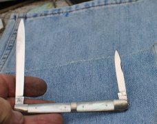 Ed. Wusthof Trident Werke Solingen Germany 2 Blade Slim Pearl 5 3/4" Closed Pre War?