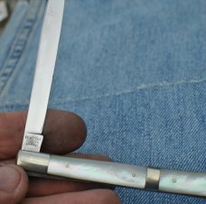 Ed. Wusthof Trident Werke Solingen Germany 2 Blade Slim Pearl 5 3/4" Closed Pre War?