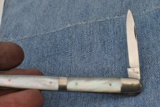 Ed. Wusthof Trident Werke Solingen Germany 2 Blade Slim Pearl 5 3/4" Closed Pre War?