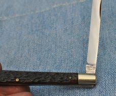 E.Bruckmann Ohligs Solingen 5" Closed Jigged Bone 2 Blade Mint Mirror Polish Bail Brass Liners