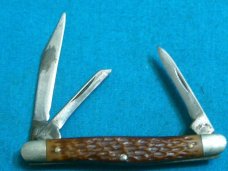 VINTAGE CAMILLUS NEW YORK USA 77 SMALL 3 BLADE STOCKMAN FOLDING POCKET KNIFE KNIVES OLD