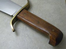 Western Boulder Colo. USA W49 Wood Bowie Fixed Blade Knife & Sheath c.1951-1978