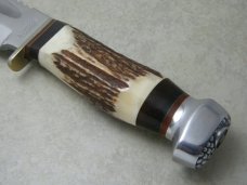 Linder Messer Rehwappen Solingen Germany Genuine Stag Bowie Fixed Blade Sheath Knife