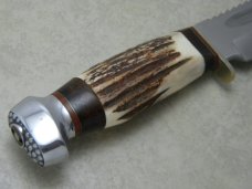 Linder Messer Rehwappen Solingen Germany Genuine Stag Bowie Fixed Blade Sheath Knife