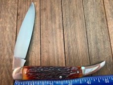A.G. Russell Large Texas Toothpick Texas Ranger Commemorative 2003 European Red Deer Jigged Bone