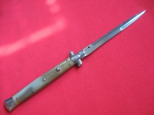 Brand New Old Stock "INOX" 13 Inch Horn ITALIAN STILETTO Switchblade Knife