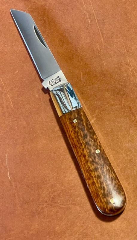 A. Wright & Son, Traditional BARLOW-LAMBSFOOT with Snakewood scales and Lambsfoot Blade.