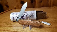 Great Eastern Cutlery Jig Natural Linen Micarta Knife Easy Open 562123EO New/Mint in Original Tube.