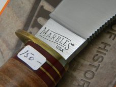 Marbles USA Stacked Leather/Stag Woodcraft Fixed Blade Sheath Knife in Box c.2000's