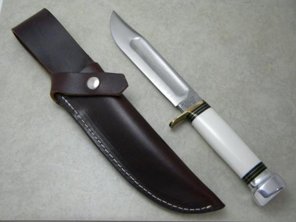 Marbles M.S.A. Co. Gladstone Mich. USA White Ideal Fixed Blade Sheath Knife c.1990's