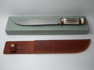 Marbles USA Stag/Stag Trailmaker Fixed Blade Sheath Knife in Box c.1992