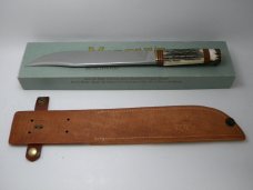 Marbles USA Stag/Stag Trailmaker Fixed Blade Sheath Knife in Box c.1992