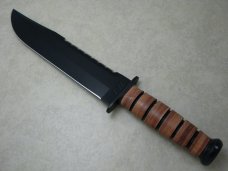 KA-BAR Olean NY USA 2217 Stacked Leather Big Brother Fixed Blade Sheath Knife in Box