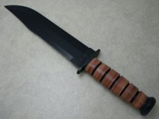 KA-BAR Olean NY USA 2217 Stacked Leather Big Brother Fixed Blade Sheath Knife in Box
