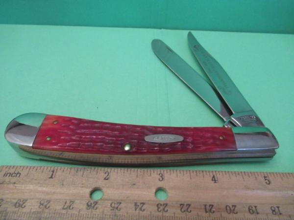 Case XX 1889 to 1989 Centennial Large Red Bone Banana Trapper Pattern # R6251 SS Case XX 1889 to 1989 Centennial Large Red Bone Banana Trapper Pattern # R6251 SS