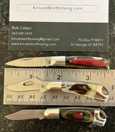 3 Miniature Frost Cutlery Knives, Made In Japan, Vintage 90's With Boxes, Unused 
