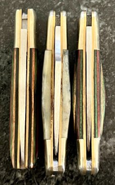 3 Miniature Frost Cutlery Knives, Made In Japan, Vintage 90's With Boxes, Unused 