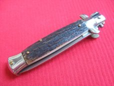 Oreste Dibon Italian 16cm. Stag STILETTO Switchblade Knife - New Old Stock