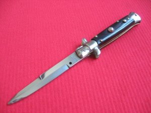 Oreste Dibon Italian 16cm. Horn STILETTO Switchblade Knife - New Old Stock