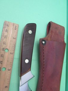 Schrade Old Timer Brown Saw Cut Delrin Handle Fixed Blade Pattern # 156OT
