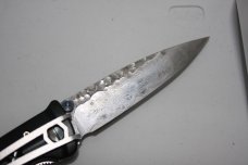 Mcusta Bushi Sword Black Scales Blue Anodized Pivot Pin