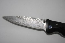 Mcusta Bushi Sword Black Scales Blue Anodized Pivot Pin