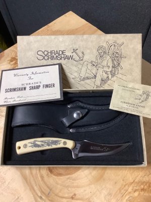 Schrade Sharpfinger scrimshaw