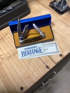 Schrade Heritage series small stockman in green bone