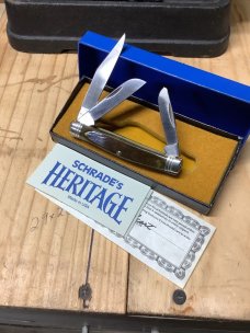 Schrade Heritage series small stockman in green bone
