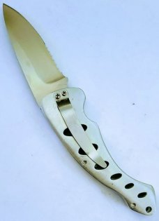 VINTAGE  AUTO RELEASE SWITCHBLADE KNIFE 7.5" TOTAL 4.5" ALLOY HANDLE 3" BLADE