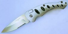 VINTAGE  AUTO RELEASE SWITCHBLADE KNIFE 7.5" TOTAL 4.5" ALLOY HANDLE 3" BLADE