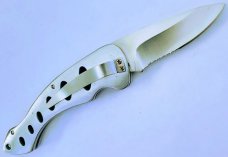 VINTAGE  AUTO RELEASE SWITCHBLADE KNIFE 7.5" TOTAL 4.5" ALLOY HANDLE 3" BLADE