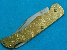 VINTAGE QUEEN 048 8445E USA 1998 LOCKBACK GUN COLLECTOR ENGRAVED FOLDING POCKET KNIFE KNIVES BOX OLD