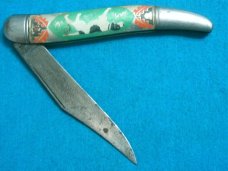 VINTAGE IMPERIAL USA FANCY DOG HOUND HUNTING FOLDING POCKET TOOTHPICK TICKLER FISH KNIFE KNIVES OLD